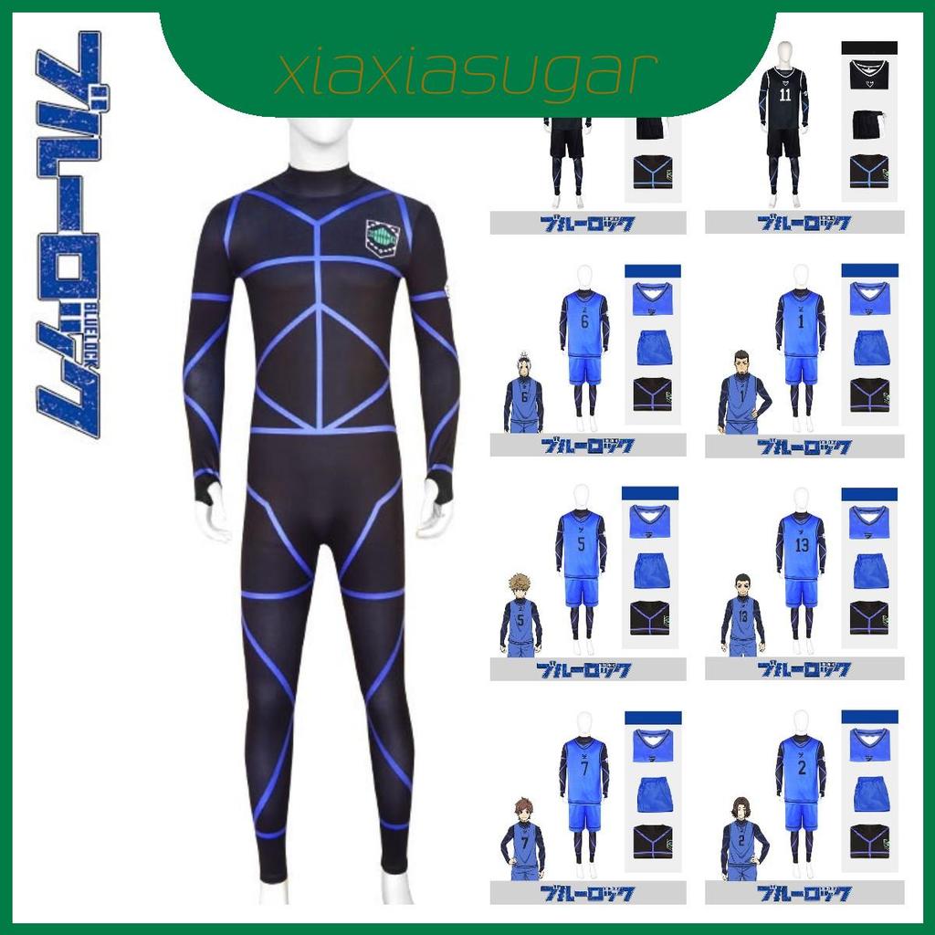 Blue Isagi Lock Yoichi Rensuke No1 Jersey Set คอสเพลย์ Xs3xl