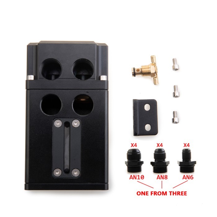 500ML Black AN10 4 Port  Aluminum Alloy Reservior Oil Catch Can Tank With Visible Oil OCT-1127