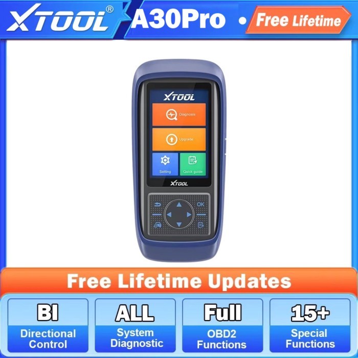 XTOOL A30Pro All System Diagnostic Scanner Active test Control  Auto VIN 15 Resets Auto scan Full O