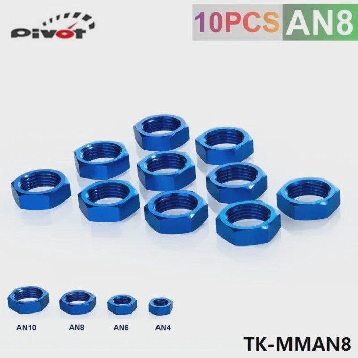 8AN AN8 AN-8  BULKHEAD RED ALUMINUM ANODIZED NUT SEALING LOCKING FITTING ADAPTER TK-MMAN8