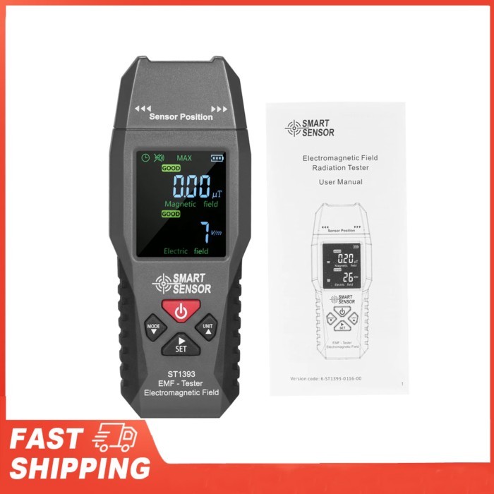 SMART SENSOR ST1393 EMF Meter Electromagnetic Field EMF Detector Handheld Digital LCD Electromagnet