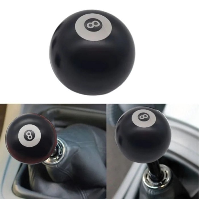 Pool Billiards Ball Custom Gear Shifter Shift Knob Black 8 Ball