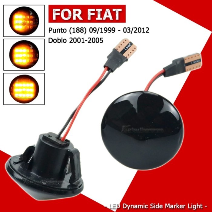 Car LED Dynamic Side Marker Turn Signal Light For Fiat Punto (188) MK2 1999-2012 Doblo 2001-2005 Re