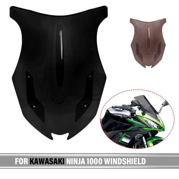 Windshield Windscreen Double Bubble Deflectors Black for Kawasaki NINJA 1000 SX Z1000SX Z1000-SX 20