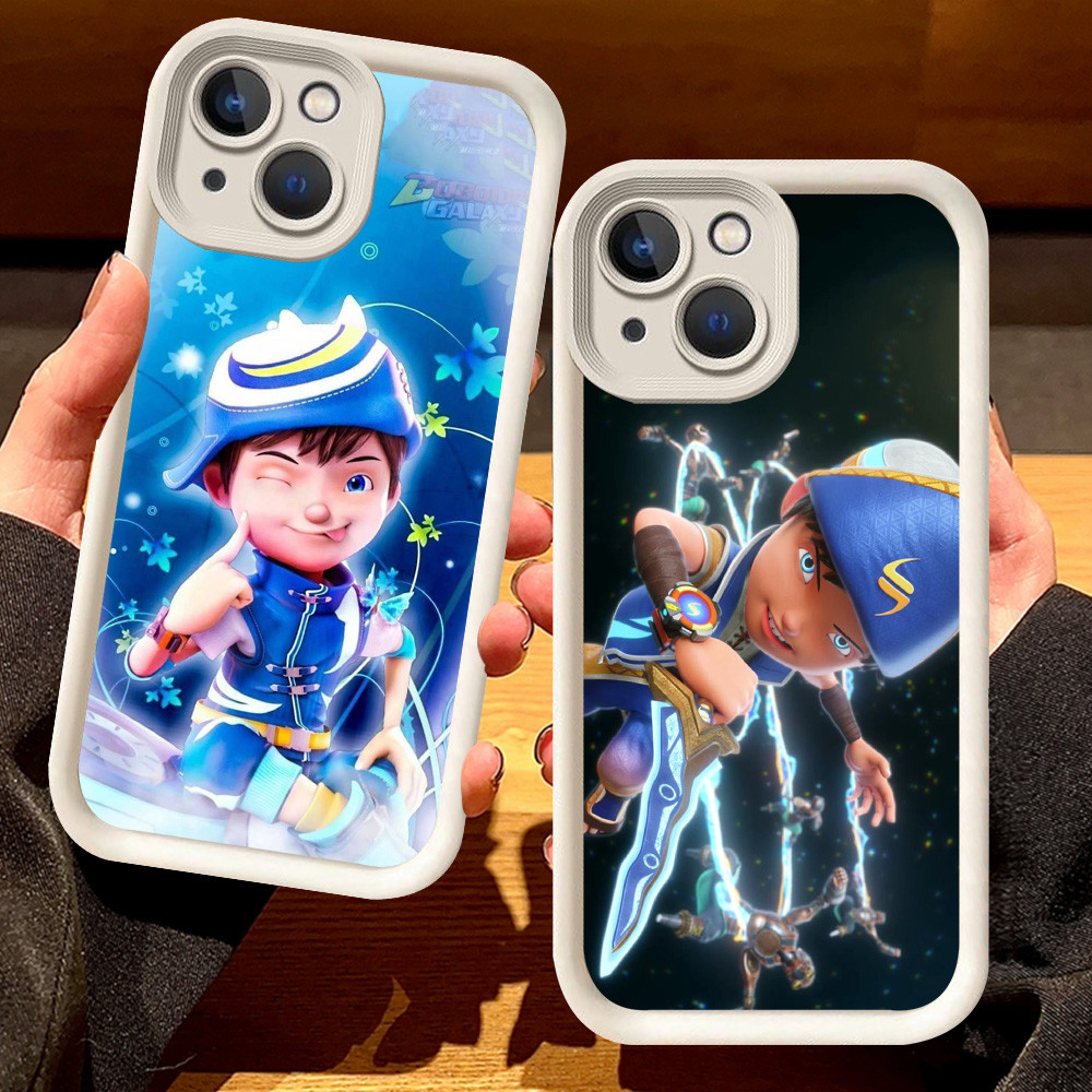 G-16 BoBoiBoy Casing สําหรับ iPhone 8 7 13 14 Pro Max Plus สีดําและสีขาว