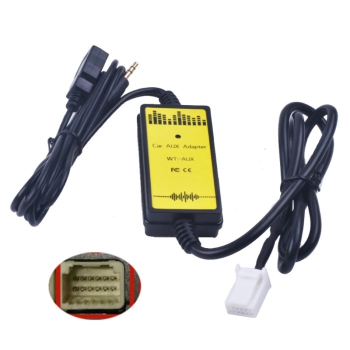 Car CD Adapter MP3 Audio AUX USB Adapter SD 2x6P Connect CD Changer for Toyota Camry Corolla Auris