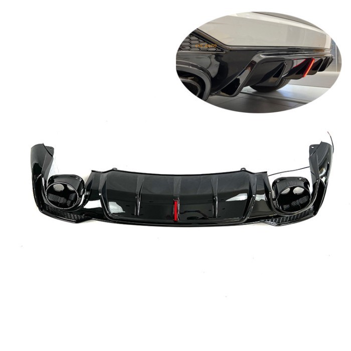 New gloss black Q3 upgrade RSQ3 rear bumper diffuser with led for Audi Q3 SQ3 body kit 2022