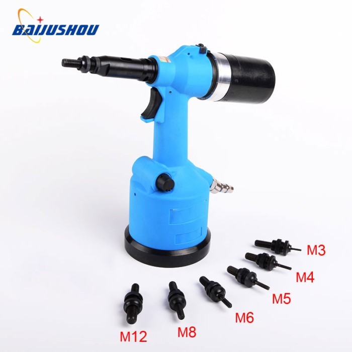 Automatic Air Rivet Nuts M3-M12 Tool Pneumatic Nut Riveter Pistol Riveter Gun
