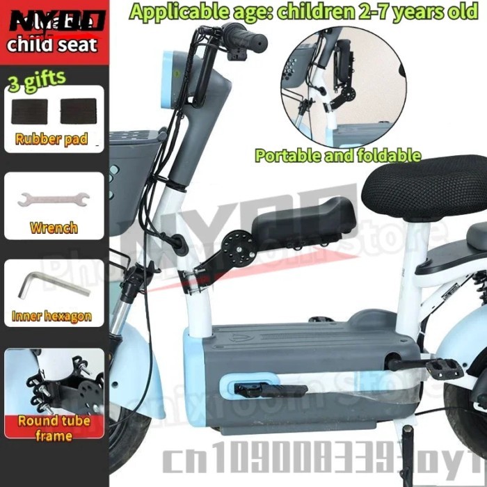 Electric Vehicles Foldable Child Seat Electric Scooter Comfortable Front Seat Adjustable Angle Seat