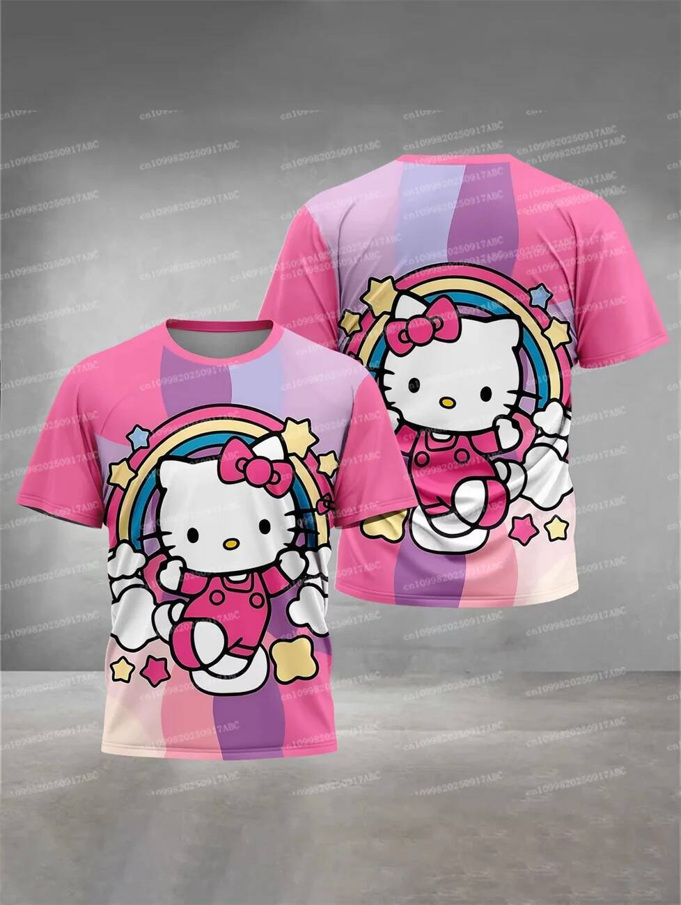 ฤดูร้อนชายเสื้อผู้หญิงแขนสั้น Man JERSEY TOP JERSEY Hello Kitty JERSEY กีฬาผู้หญิงเสื้อ TOP