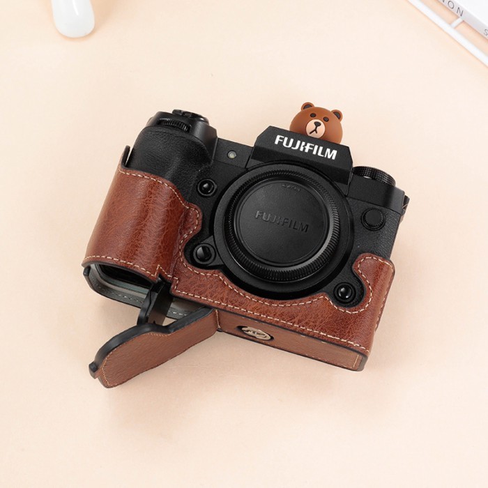 Fuji XH2 เคสกล้อง เคสหนัง XH2S XH2 ฐานเคสกล้องกระเป๋าป้องกันครึ่งเคสจับเคสป้องกัน