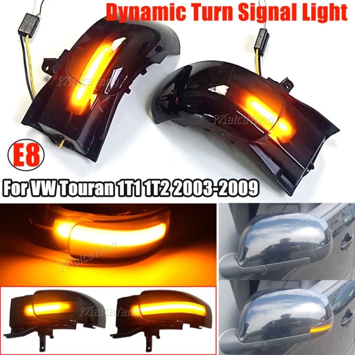 2xLED Dynamic Turn Signal Blinker For VW Touran 1T1/1T2 2003 2004 2005 2006-2009 Side Sequential Re