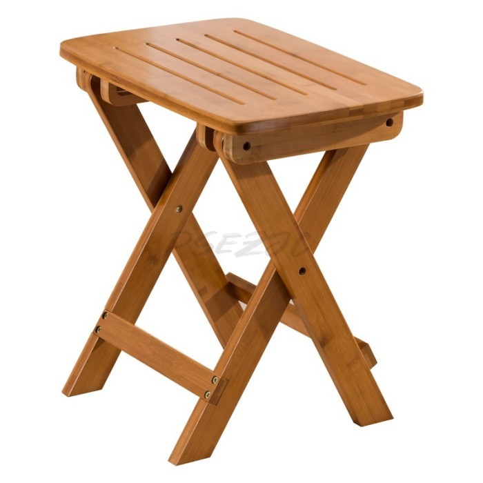 Wooden Foldable Stool Short Portable Living Room Bathroom Toilet Small Stool Household Foldable Sma