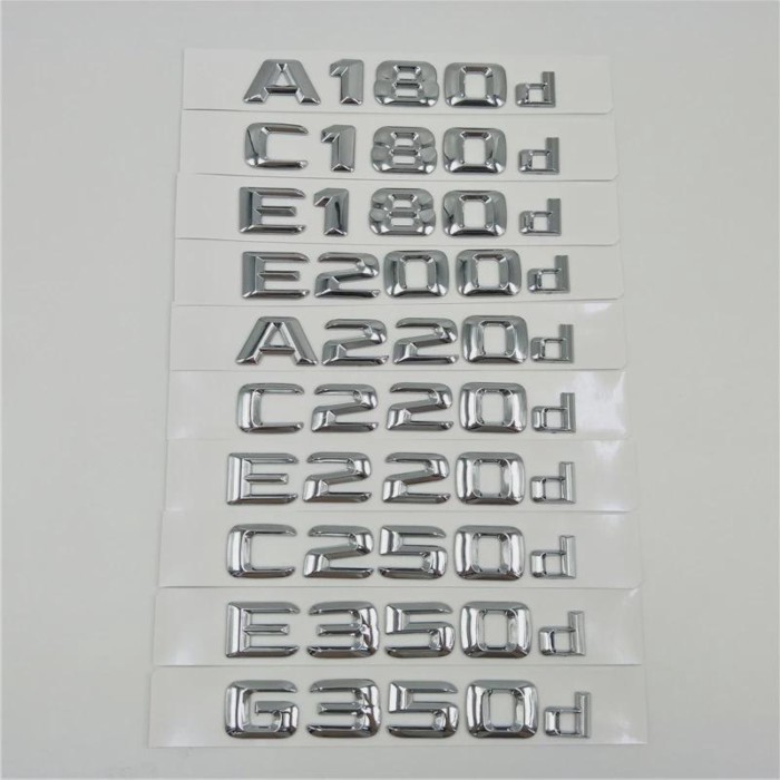 New Chrome Letters Emblem Badges Logo For A180d C180d E180d E200d A220d C220d E220d C250d E350d G35