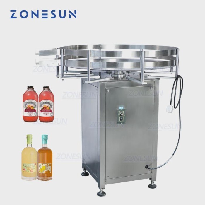 ZONESUN ZS-SP800Z Automatic Rotary Round Bottle Collecting Food Packaging Sorting Turntable for Fil