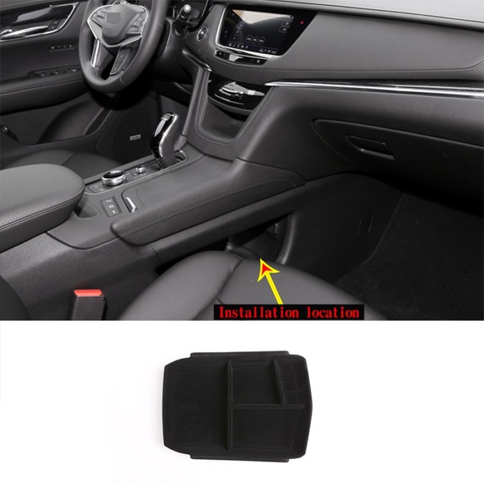 For Cadillac XT5 2016-2023 XT6 2020-23 ABS Flocked  Car Center Console Bottom Organizer Storage Box