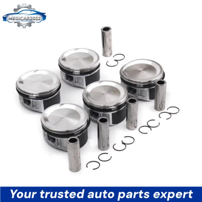 5x Engine Pistons With Rings Set Fit 2.5 L T B5254T L5 Gas For Volvo S40 S60 S80 C30 C70 XC90 2.5T