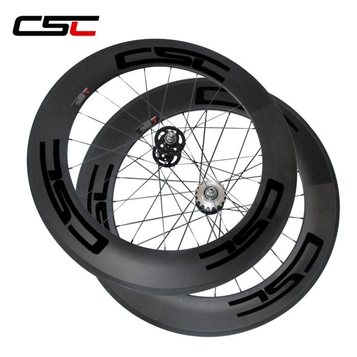 CSC depth 88mm width 23mm Clincher carbon track bike wheels fixed gear flip flop single speed bicyc