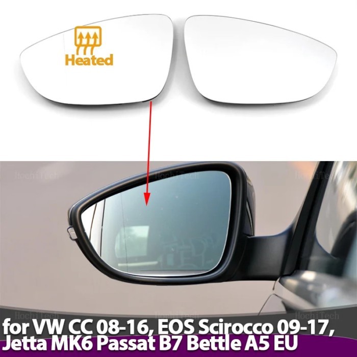 Left&Right Side Heated Wing Mirror Glass Rearview for Volkswagen VW CC 08-16, EOS Scirocco, Jetta M