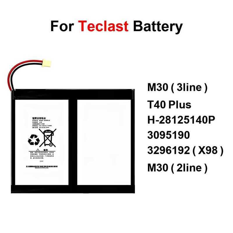 H-28125140P Battery 6000-9000Mah For Teclast 3G M30 T40 X4 X98 2 3 Wire Plug X 98 Tablet PC 5 7 Batt
