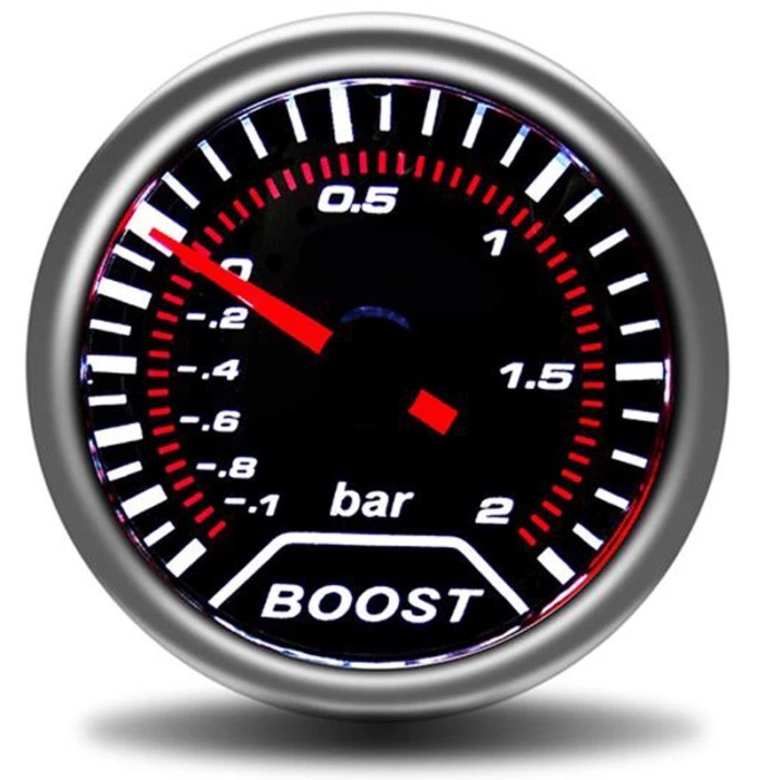 manometro turbo Boost gauge Bar 2" 52mm Smoke lens Boost controller gauge -1~2 Bar Auto car gauges