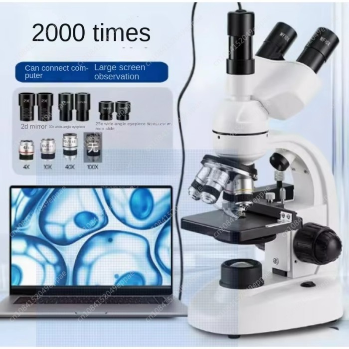 Zoom 2000X-5000X Biological HD Microscope Digital LED Lab Compound Microscope  Eyepieces for Lab