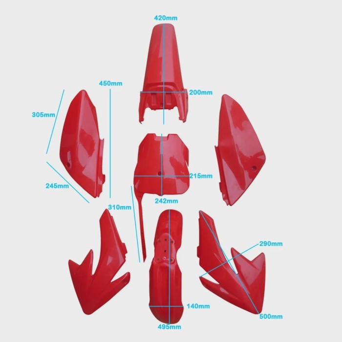 Plastic Fairing covers Fender Assembly Fits Honda CRF70 XR70 CRF70 XR70 SSR SDG DHZ OFF-ROAD Bike O