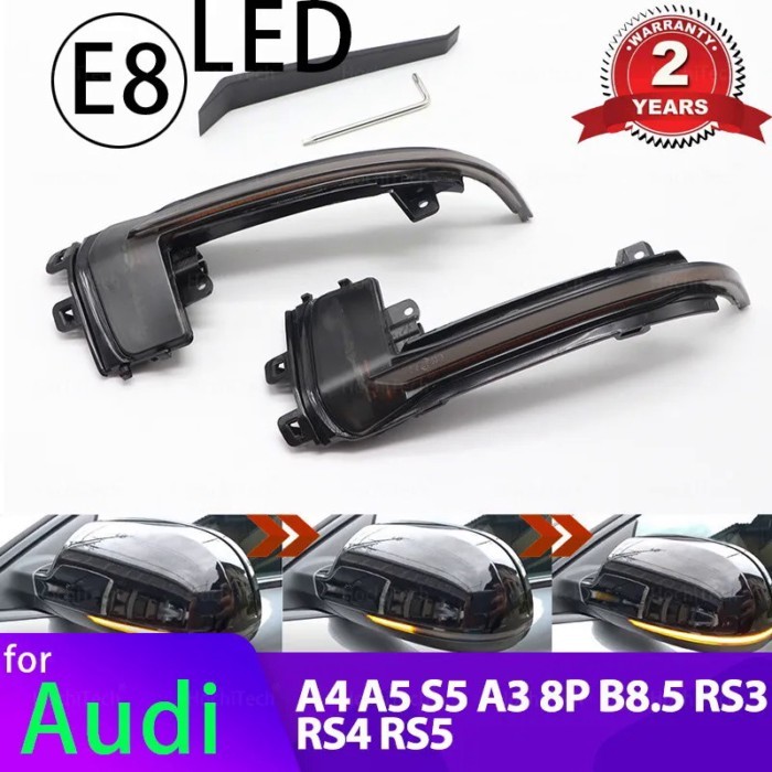 for Audi A4 A5 S5 A3 8P B8.5 RS3 RS4 RS5 Black Cover Dynamic Blinker LED Turn Signal Light Side Mir