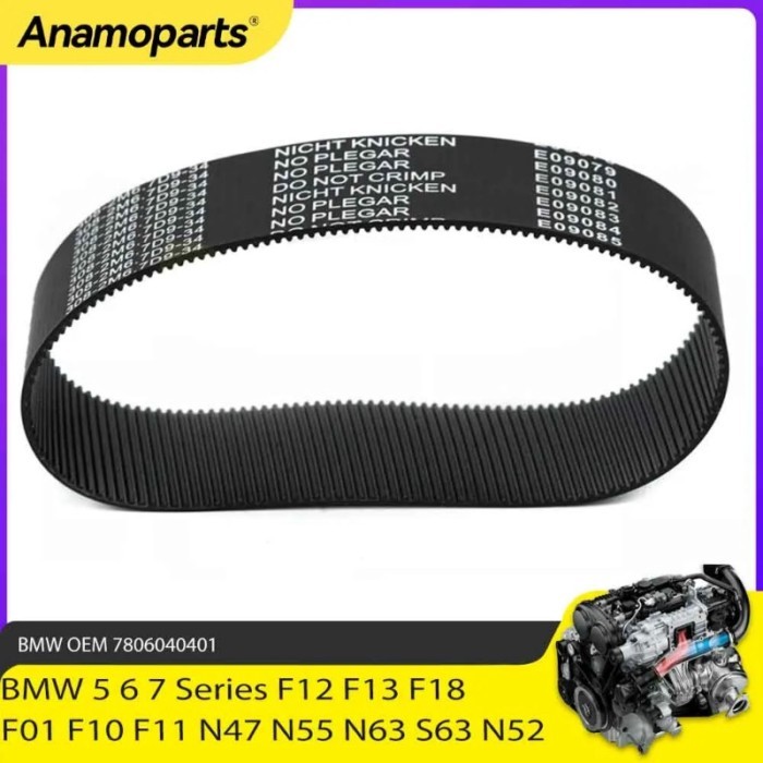 Engine Parts Steering Rack Pinion Gear Belt Fit 2.0 2.5 3.0L For BMW 5 6 7 Series N47 N63 S63 2.0L