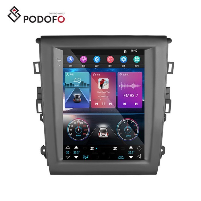 Podofo 9.7 Inch Android Car Stereo For Ford Mondeo 2013-2018 Car Radio with Carplay & Android Auto