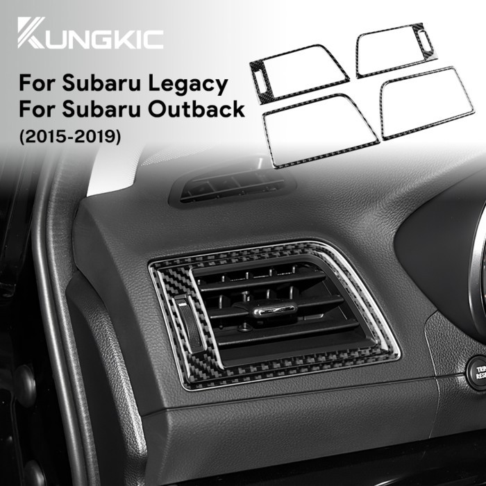Car Instrument Air Outlet Real Soft Carbon Fiber Sticker for Subaru Outback Legacy 2015 2016 2017 2