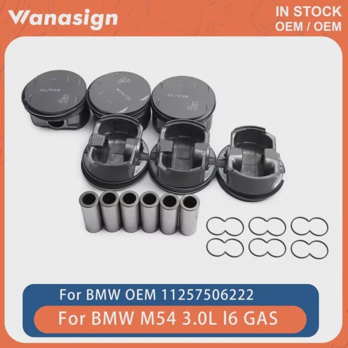 Engine Pistons & Rings Set Oversize 0.5 Fit 3.0 L For BMW X5 Z4 E46 E53 E60 E85 330i 530i M54 M54B3
