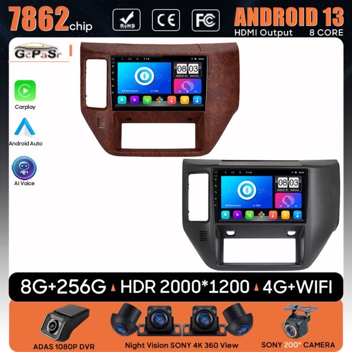 Car Radio Android Auto For Nissan Patrol V 5 Y61 2004 - 2021 Carplay Video Stereo GPS Navigation Mu