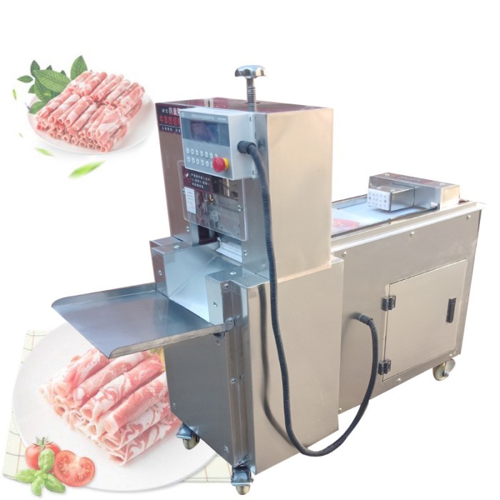 Variable Speed Motor Frozen Meat Slicer Commercial Stainless Steel Mutton Roll Slicer
