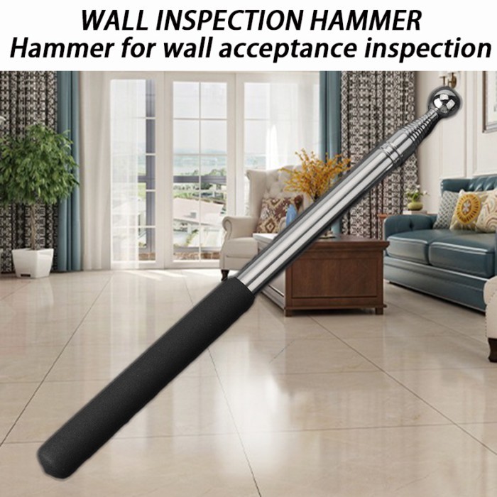 1.6M/2.5M Thickened Hollow Drum Hammer Inspection Room Tool Telescopic Rod Empty Drum Hammer Checke