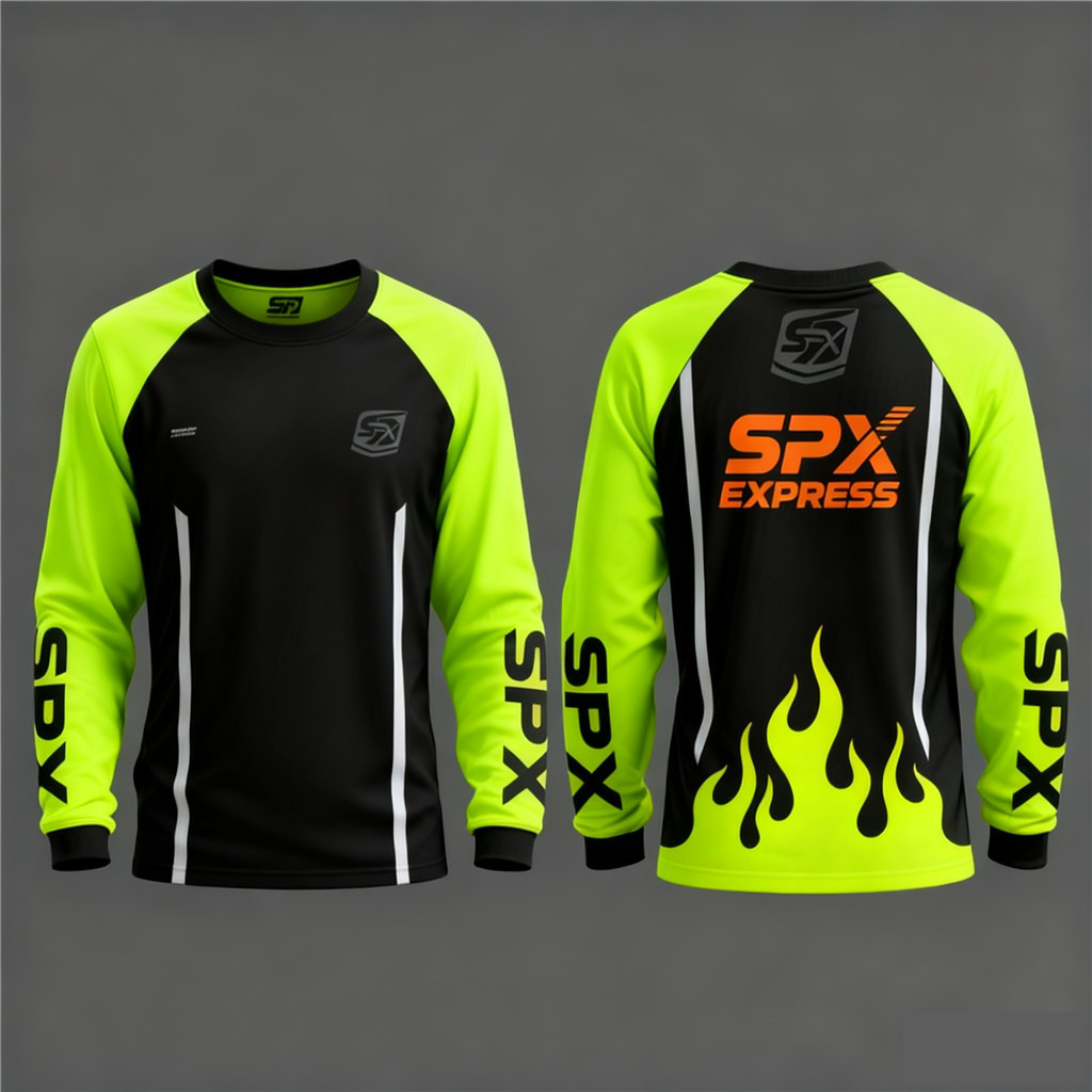 SPX EXPRESS PREMIUM JERSI พิมพ์ Full Pack SHOPEE ใหม่แขนยาว Express Driver Uniform