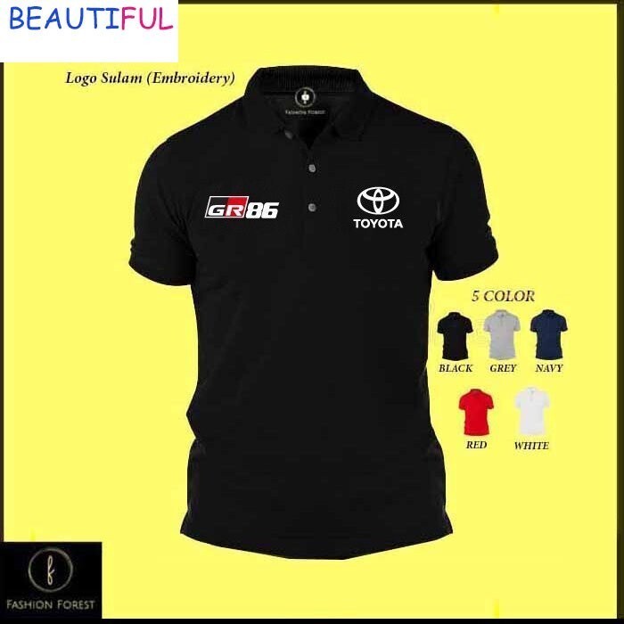 เสื้อโปโล Ultra Fine Fiber แบบแห้ง Toyota 86 GR 651fgl