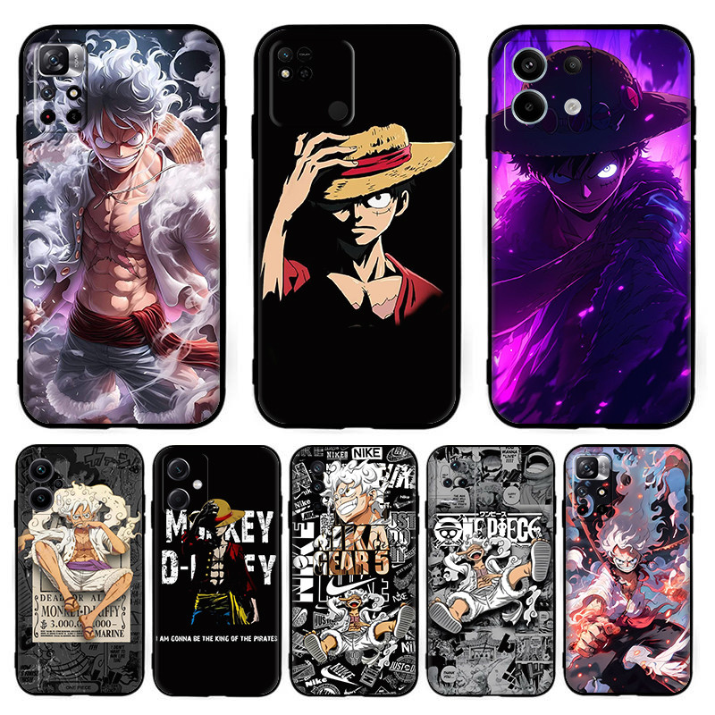 เคสโทรศัพท์ซิลิโคนสีดําอะนิเมะOne Piece - LuffyสําหรับRedmi K20 K40 K60 K70 Pro K50 Gaming A3 A3X
