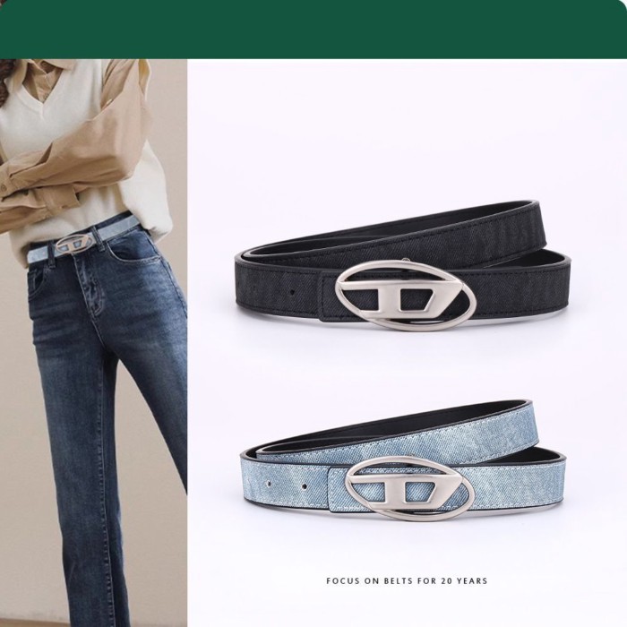 เข็มขัดยีนส์_Diesel Retro สำหรับผู้หญิง อเนกประสงค์ ออกแบบสำหรับทั้งผู้ชายและผู้หญิง