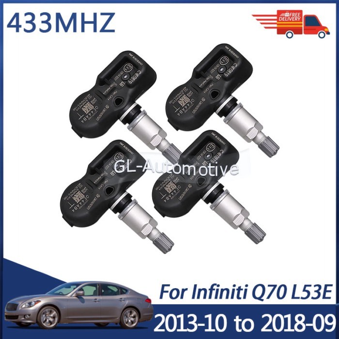 4PCS 433MHZ Tire Pressure Monitoring Sensor TPMS Sensor For Infiniti Q70 QX70 PMV-CA14 40700-6WY0B