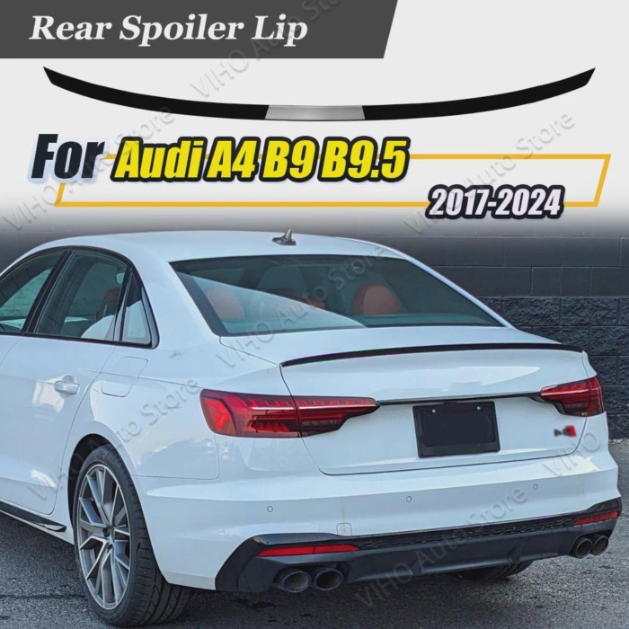 S4 Style For Audi A4 B9 S4 S-line RS4 Sedan 2017-2024 Car Rear Spoiler Rear Trunk Lip Trim Tail Win