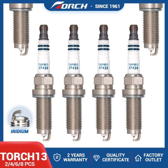 2-8PCS Iridium Platinum Spark Plug TORCH13(LD8RBIP) Replace for 64378/ILZKAR8G8 95112/ILZKAR8H8S De