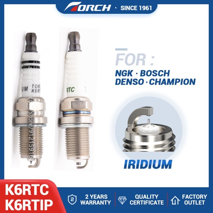 Spark Plug TORCH K6RTIP/K6RTC Fit for BKR6E IFR6B LIFAN 3707800A GEELY 113600179 CEBRIUM CELLIYA (5