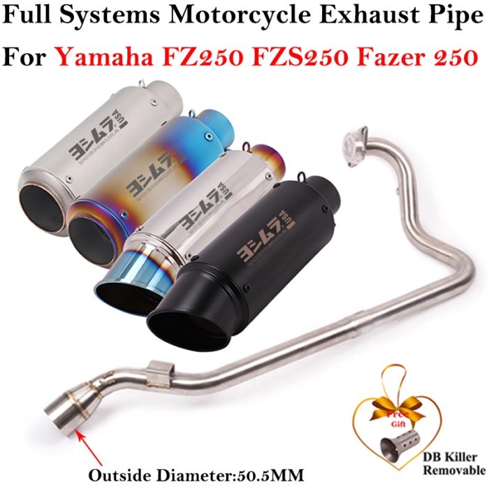 For Yamaha FZ250 FZS250 FZS FZ Fazer 250 Motorcycle Exhaust Full System Escape Modified Muffler Fro