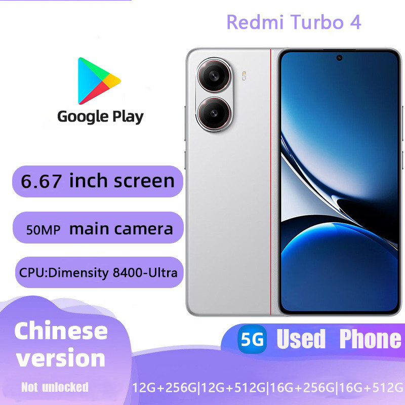Preloved Redmi Turbo 4 MediaTek Dimensity 8400-Ultra 6.67" หน้าจอ 1.5K สภาพดีเยี่ยม เล่นเกมเรียบ