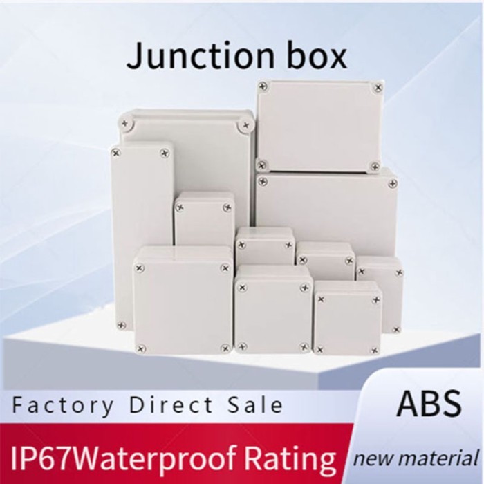 IP67 waterproof gray cover shell junction box, ABS plastic outdoor waterproof electrical box, junct