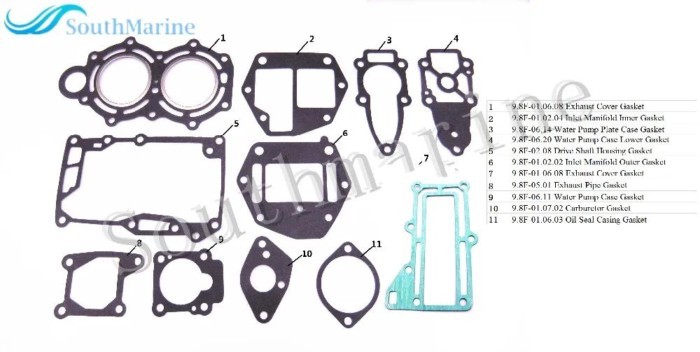 Boat Motor 3B2-87121-0 3B2871210M 3B2871214M 3B2871216M Complete Power Head Gasket Set for Tohatsu