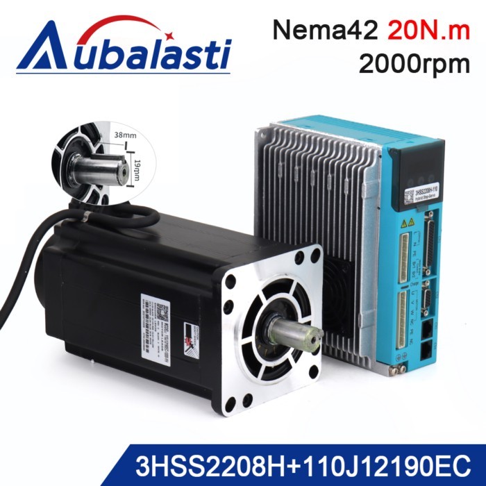 JMC Nema42 3Phase 20N.m Closed Loop Stepper Servo Motor Driver Kits 2000rpm 2830ozf.in Shaft Dia.19