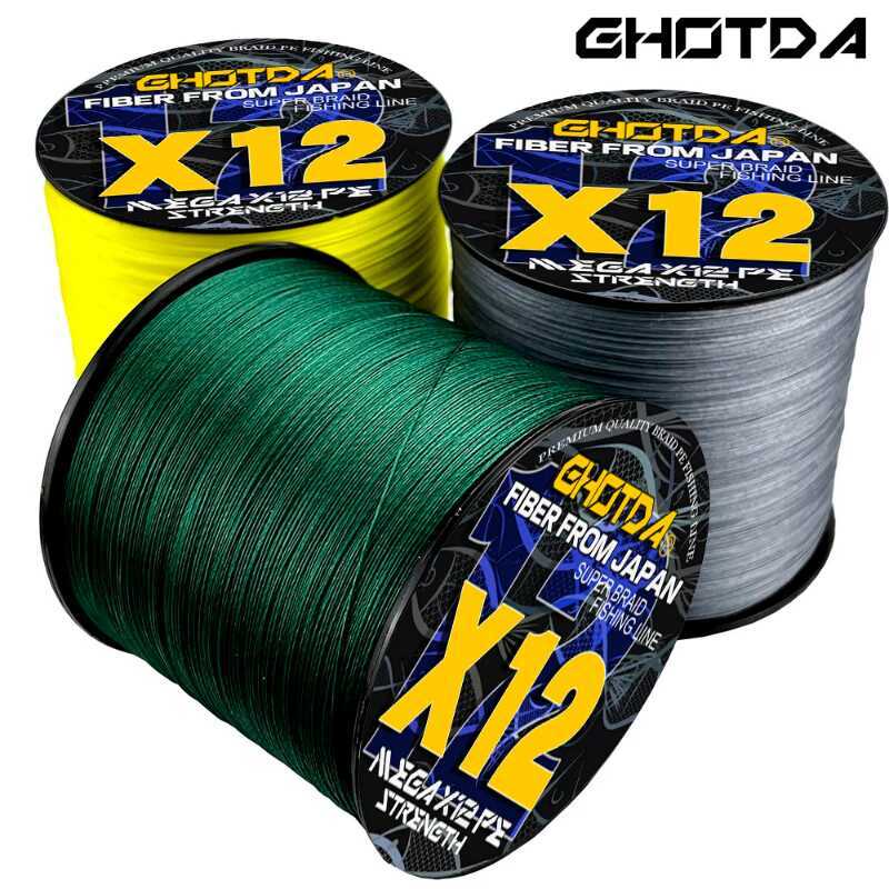❤ GHOTDA Sea Strong PE X12 Braided 300M 500M 1000M 12 Strands 25Lb~120Lb Original Fishing Line