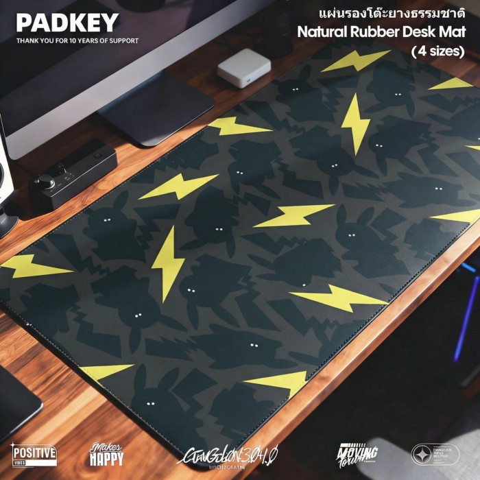 PADKEY Pikachu Gaming Mouse Pad 80×30cm XL | Electric Style | Anti-Slip + Waterproof | ส่งไวในไทย